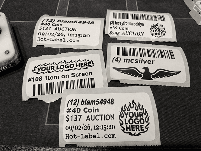 Real labels printed in a range of styles
